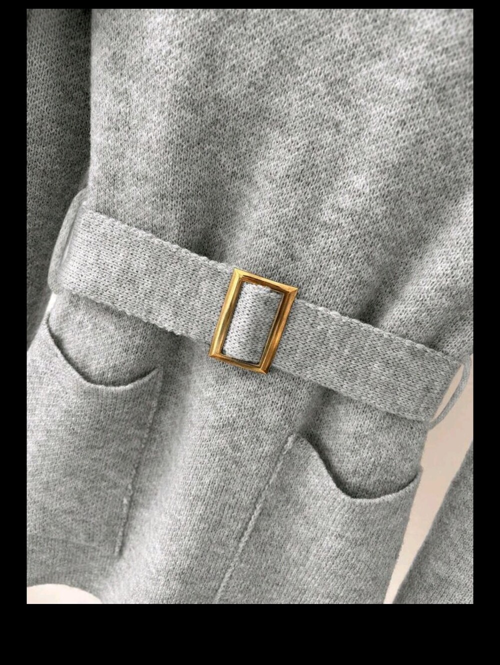 New Metal Buckle Waist Belt, Waist Cinching, Shawl Collar - Picture 6 of 6